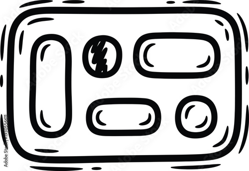 Simple Black and White Remote Control Illustration