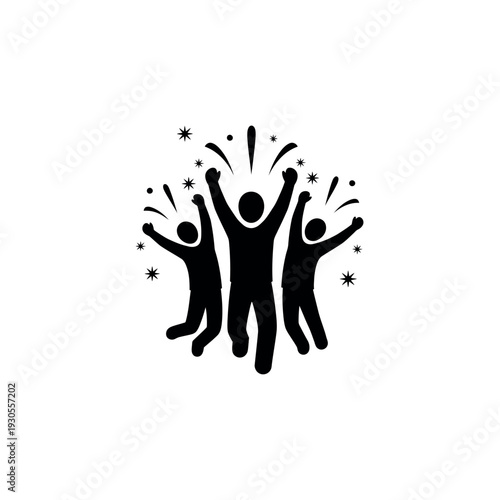 People celebrating success and achievement with fireworks.