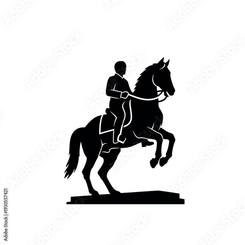 Silhouette of a rider on a rearing horse 1.