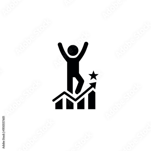 Success achievement growth icon.