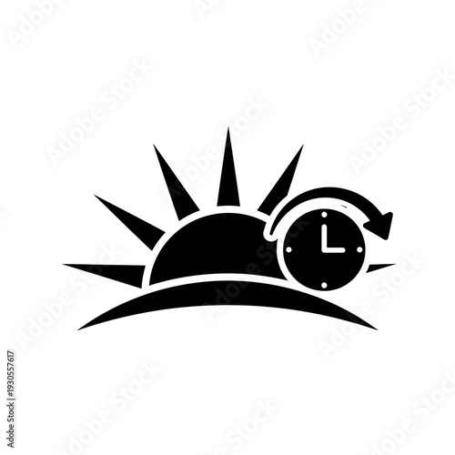 Sunrise time change icon illustration.