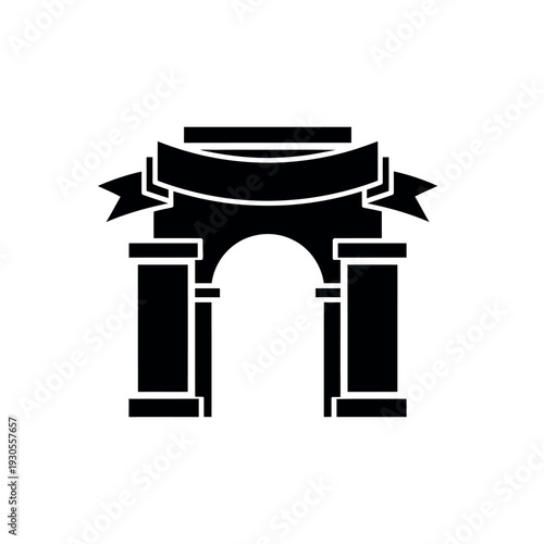 Triumphal Arch with Banner Icon.