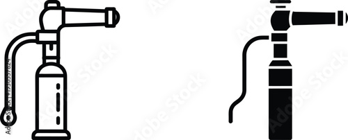 Blowtorch and propane torch icons