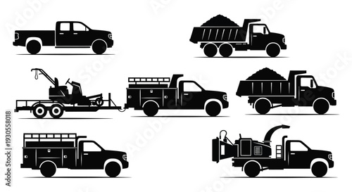 Utility pickup and service truck illustration