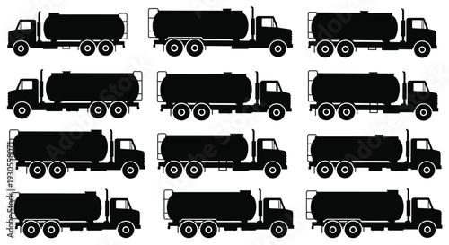 Tanker truck transport silhouette illustration