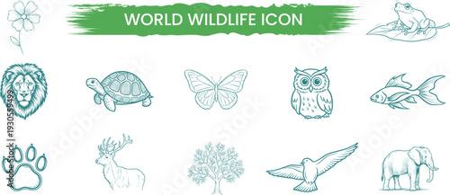 World wildlife conservation logos and symbols