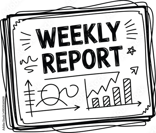 Weekly Report Document with Graphs and Charts