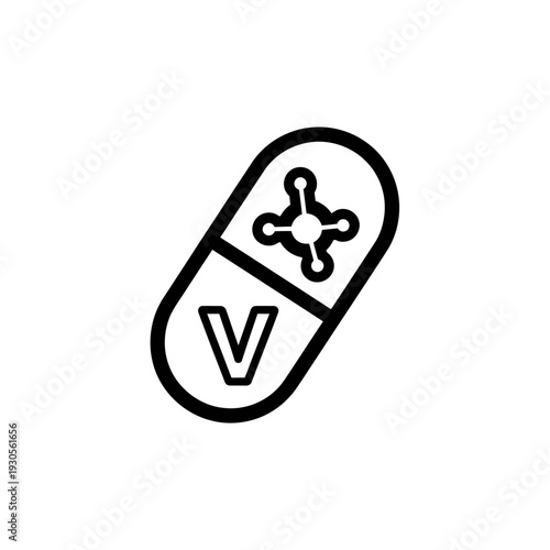 Medical Pill Icon Vector Illustration for Healthcare and Pharmacology