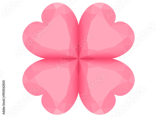 Pink Gemstone Flower Cluster on Black Background (Faceted Crystal Ornament), Soft pink faceted gemstone flower with sparkling reflections, isolated on black. Elegant luxury jewelry-style abstract grap