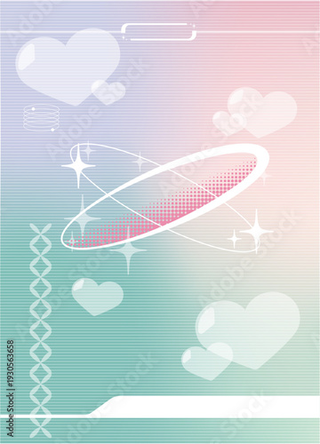 Y2K Aesthetic Cyber Pop A4 Vertical Background Pastel Cover Design Template