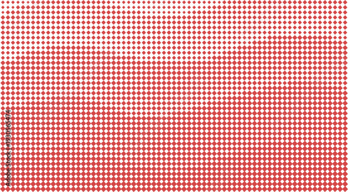 A close-up view of a red and white checkered fabric pattern with a subtle wave effect