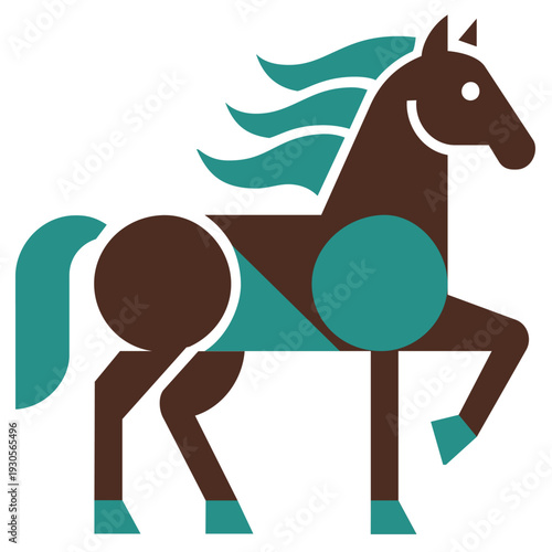 馬のベクターイラスト、幾何学、北欧風