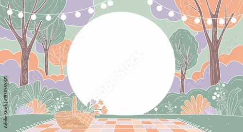 summer forest scene illustration