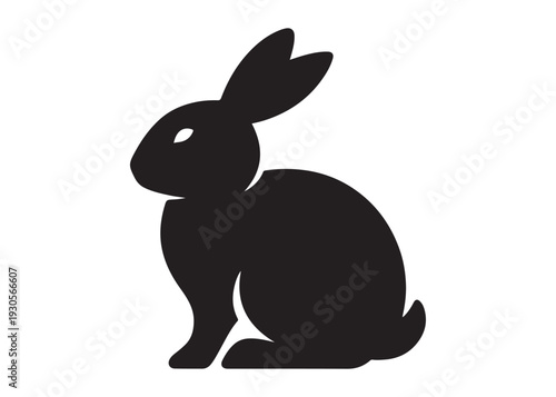 easter bunny logo silhouette vector, bunny silhouette logo vector illustration, rabbit silhouette vector logo, animal wildlife happy easter bunny logo silhouette design on white background 