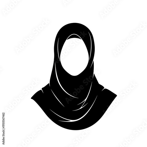 Elegant Black Hijab Silhouette Depicting Modesty and Cultural Identity.