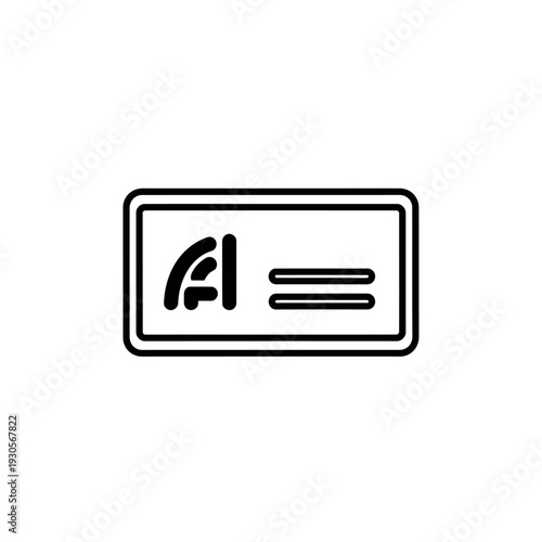 Minimalist Black and White Ticket Icon for Transportation and Events