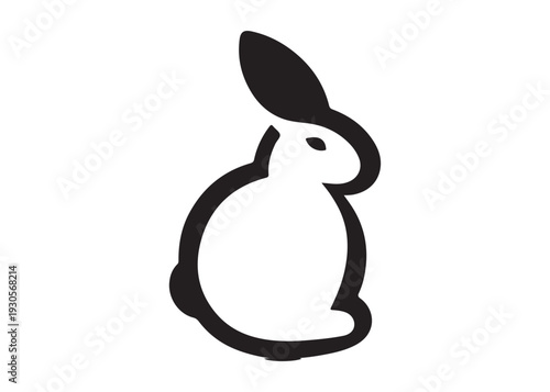 easter bunny logo silhouette vector, bunny silhouette logo vector illustration, rabbit silhouette vector logo, animal wildlife happy easter bunny logo silhouette design on white background 