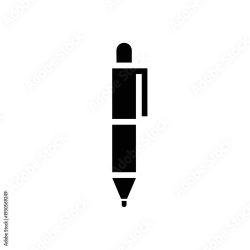 Minimalist Black Pen Icon on White Background for Creative Design