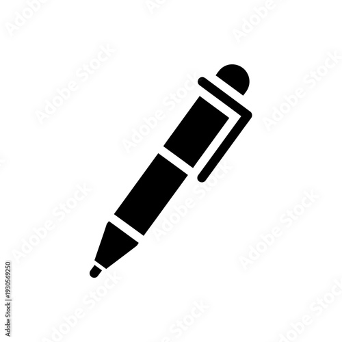 Minimalist Black Pen Icon for Creative and Design Concepts