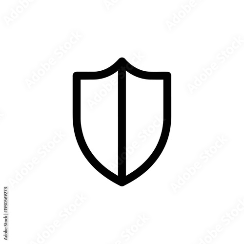 Minimalist Black Shield Icon Illustration for Security and Protection