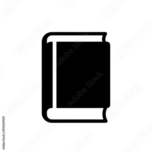 Minimalist Book Icon in Black and White for Digital and Print Use
