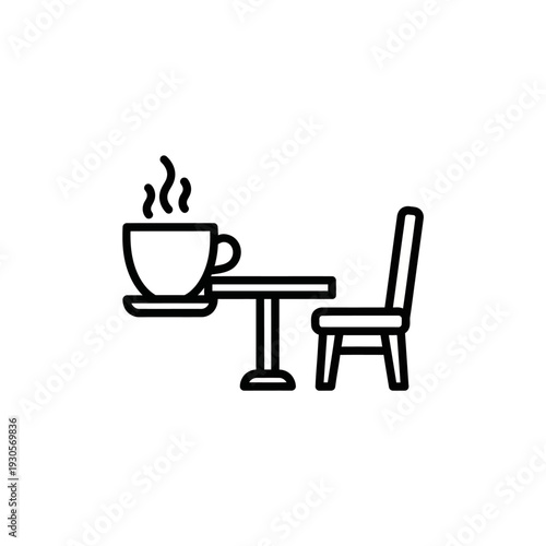Minimalist Coffee Table and Chair Illustration for Cozy Interior Design