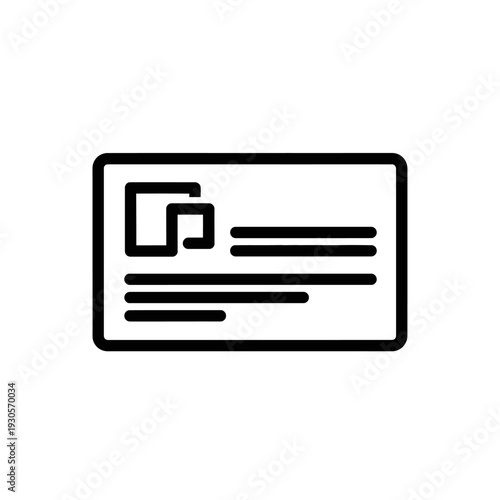 Minimalist Digital Identity Card Icon for Business and Technology Concepts