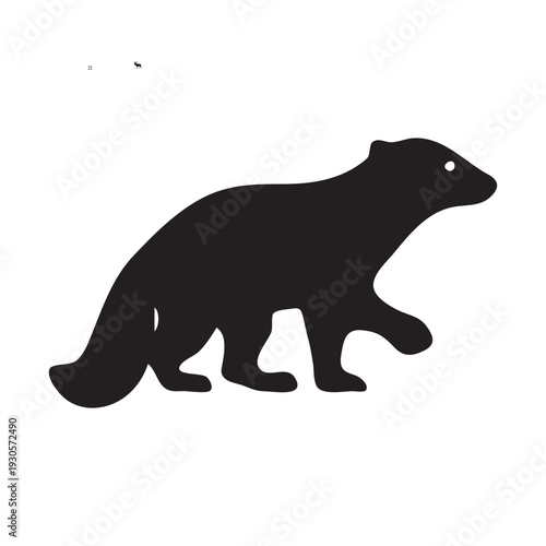 Black Wolverine Animal Silhouette Vector Illustration