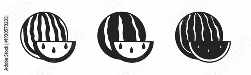 Watermelon icon on white background. Vector logo watermelonillustration.