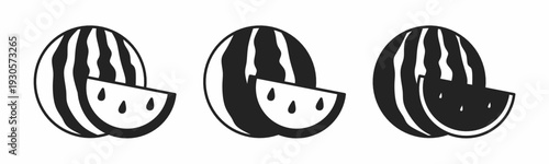 Watermelon icon on white background. Vector logo watermelonillustration.