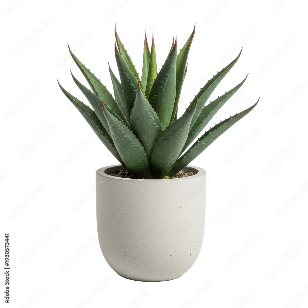 Fototapeta premium Succulent Plant in Modern Pot Isolated
