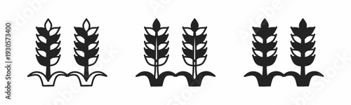 Wheat icon on white background. Vector logo wheat illustration.