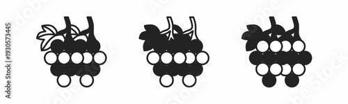 Grape icon on white background. Vector logo grape illustration.