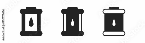 Oil barrel icon on white background. Vector logo oil barrel illustration.