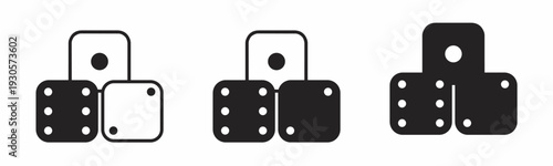 Dice icon on white background. Vector logo dice illustration.