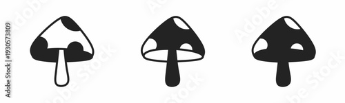 Mushroom icon on white background. Vector logo mushroom illustration.