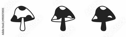 Mushroom icon on white background. Vector logo mushroom illustration.