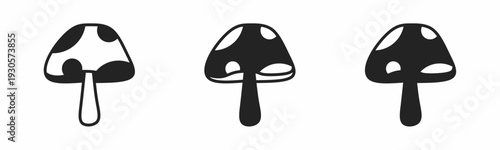 Mushroom icon on white background. Vector logo mushroom illustration.