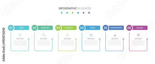 Vector Infographic design with icons and 6 options or steps. Infographics for business concept. Can be used for presentations banner, workflow layout, process diagram, flow chart, info graph