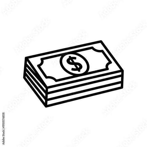 Minimalist Illustration of a Stack of Cash for Financial and Business Themes