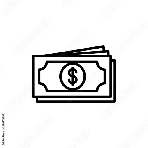 Minimalist Illustration of a Stack of Cash Bills for Financial and Currency Concepts
