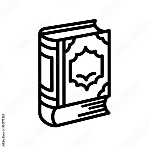 Minimalist Line Art Illustration of a Classic Book for Educational and Literary Themes