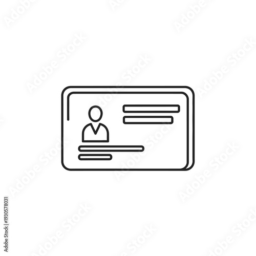 Minimalist Line Art Illustration of a Digital Identification Card