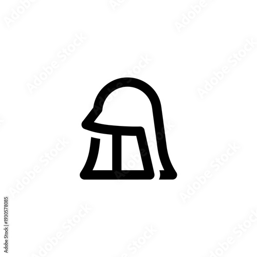 Minimalist Line Art Illustration of a Girl with Long Hair for Modern Design Projects