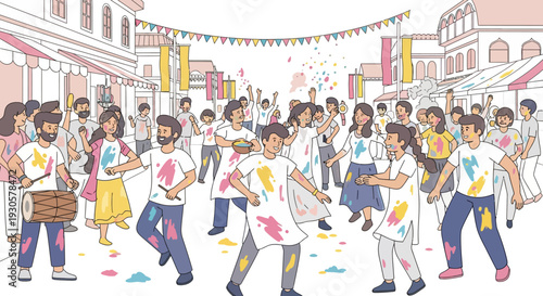 Vibrant Holi Street Dance Celebration