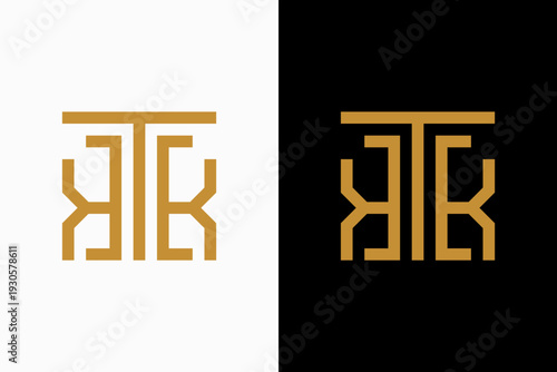 Letter K Pillar Vector Logo Premium