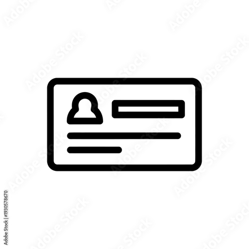 Minimalist Line Art Illustration of an Identification Card for Digital Identity Concept