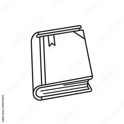 Minimalist Line Art Illustration of an Open Book for Educational and Literary Design