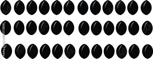 Black reflective spheres on white background