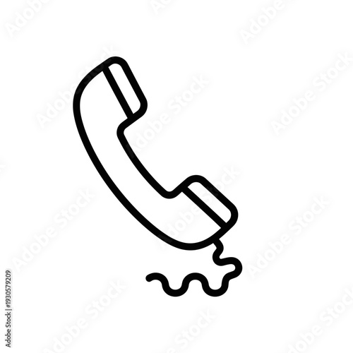 Minimalist Line Art of Classic Telephone Handset for Communication Theme